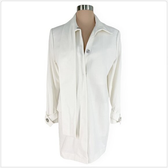 Four. Brand Boutique Off White Twill Cavalry Military Jacket Coat Sample NEW 6 - Picture 2 of 5